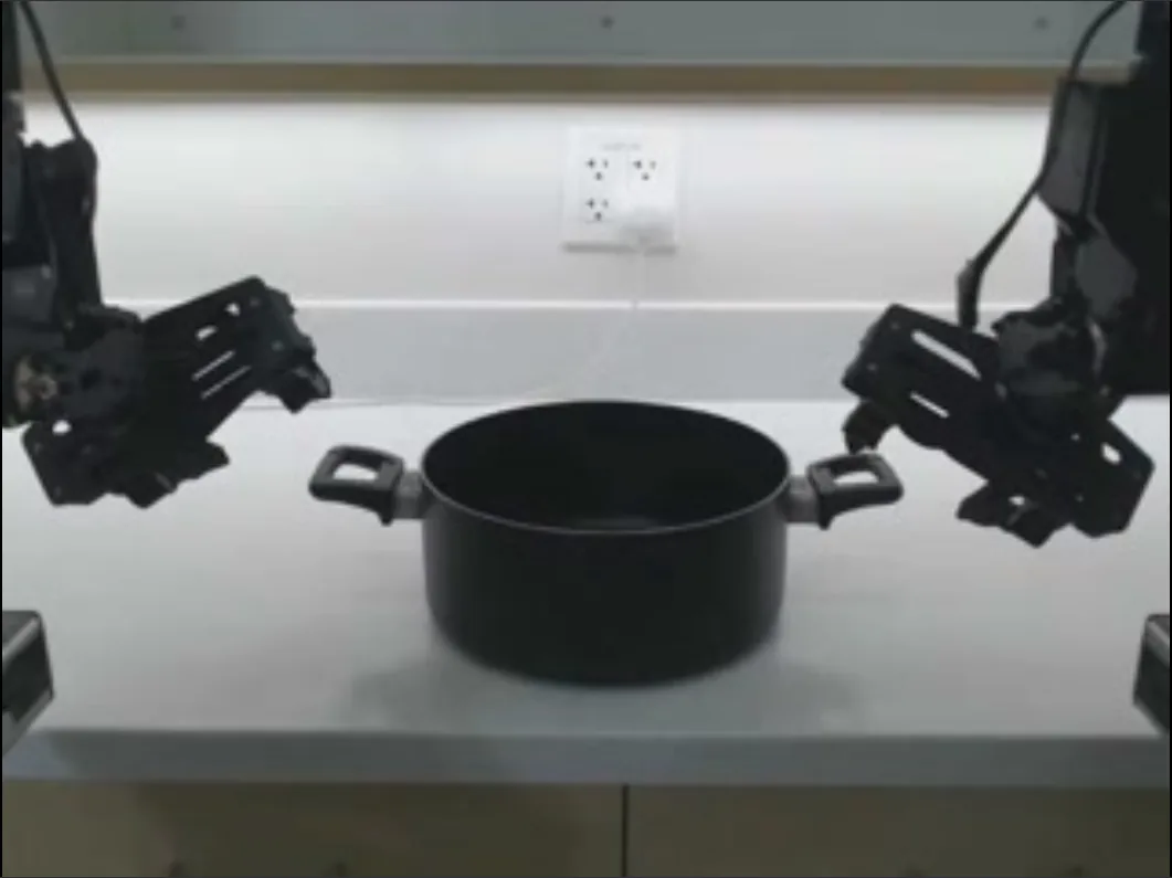 Humanoid robot manipulating an object